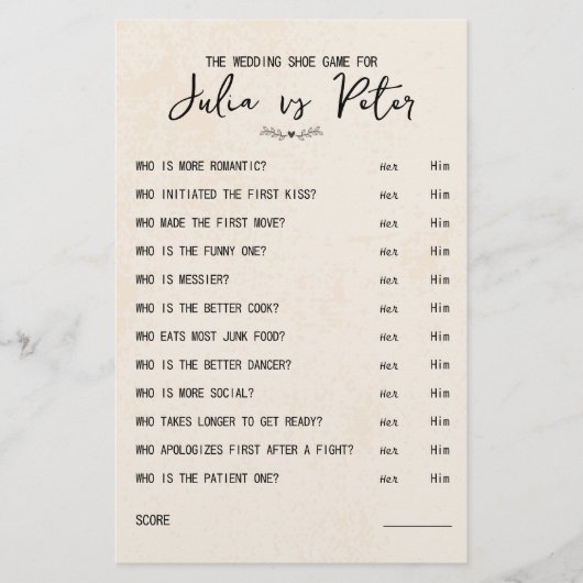 Fragen zum Hochzeitsschuh (Vorderseite)