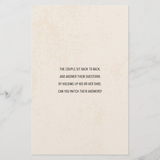 Fragen zum Hochzeitsschuh (Rückseite)