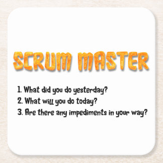 Fragen zum Thema "Scrum Master Sprint" Rechteckiger Pappuntersetzer