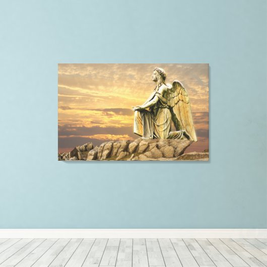 fragend Engelumhüllte Leinwand (Insitu (Holzboden))