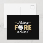 Fragend Fore Ein Freund Golfplatz Golfer Postkarte (Vorne/Hinten)