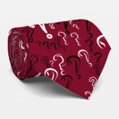 Fragezeichen-Bindung weiß, schwarz, Burgunder Krawatte (Gerollt)