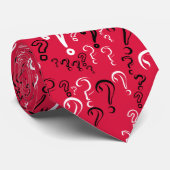 Fragezeichen-Bindung weiß, schwarzes, hochrotes Krawatte (Gerollt)