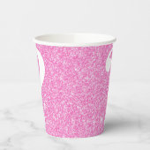 Fragezeichen Brautparty Party Rosa Glitzer Pappbecher (Links)