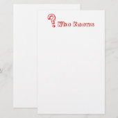 Fragezeichen Briefpapier (Vorne/Hinten)