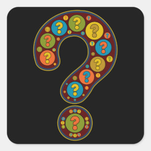 Fragezeichen Dark Red Artful Image Punctutuation Quadratischer Aufkleber