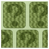 Fragezeichen-Design in grün Stoff (Nahaufnahme)