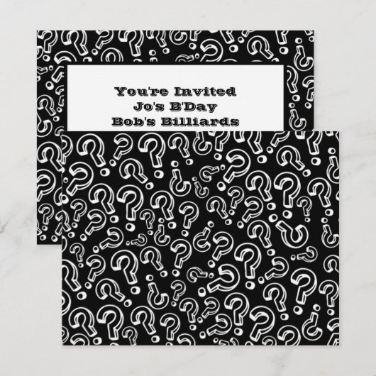 Fragezeichen Einladung (Vorne/Hinten)