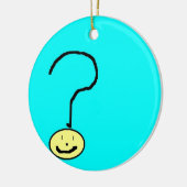 Fragezeichen Emoji, digitale Kunst von Kindern:) Keramikornament (Links)