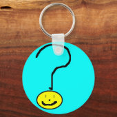 Fragezeichen Emoji, digitale Kunst von Kindern:) Schlüsselanhänger (Vorderseite)
