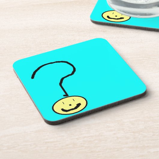 Fragezeichen Emoji, digitale Kunst von Kindern:) Untersetzer (Linke Seite)