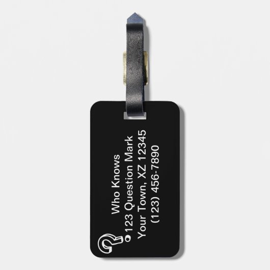 Fragezeichen Gepäckanhänger (Rückseite vertikal)