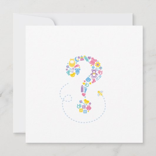 Fragezeichen-Geschlecht decken Party Einladung auf (Rückseite)