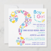 Fragezeichen-Geschlecht decken Party Einladung auf (Vorderseite)