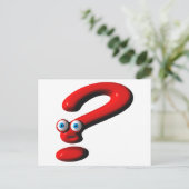 Fragezeichen-Gesicht Postkarte (Stehend Vorderseite)