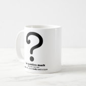 Fragezeichen-Grammatik-Tassen-lustige Kaffeetasse (Vorderseite Links)