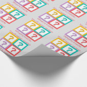 Fragezeichen in den Quadraten, wer weiß? Geschenkpapier (Ecke)