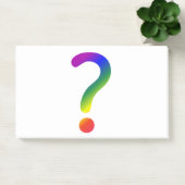 Fragezeichen nach der Ausgabe Post-it Klebezettel (Büro)