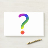 Fragezeichen nach der Ausgabe Post-it Klebezettel (Auf Schreibtisch)