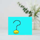 Fragezeichen niedlich lächelndes Gesicht, Kunst vo Postkarte (Stehend Vorderseite)
