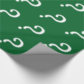 Fragezeichen-Packpapier | grün oder Gewohnheit Geschenkpapier (Ecke)