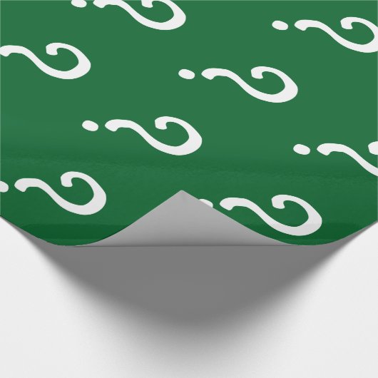 Fragezeichen-Packpapier | grün oder Gewohnheit Geschenkpapier (Ecke)