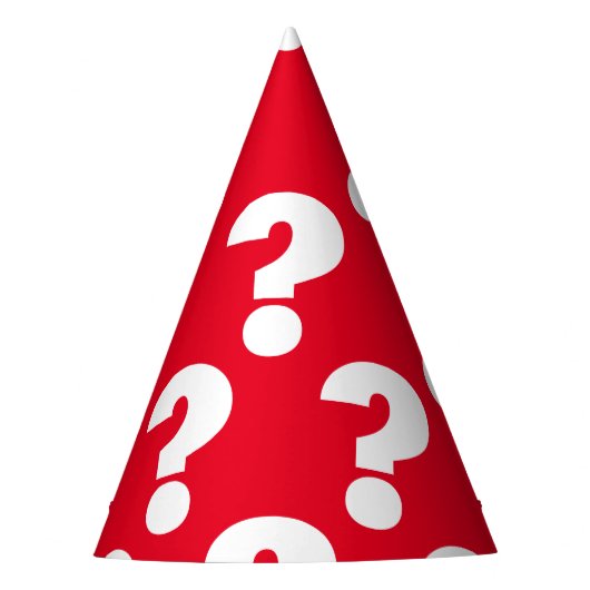 Fragezeichen-Papierkegel für überraschendes Party Partyhütchen (Vorderseite)