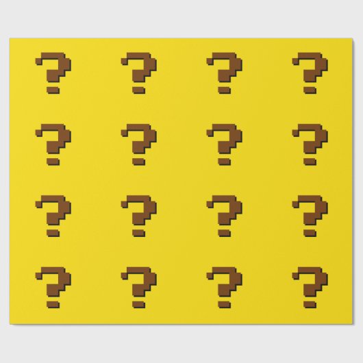 Fragezeichen-Pixel-Kunst-Packpapier Geschenkpapier (Flach)