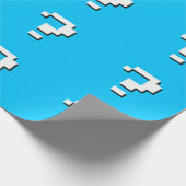 Fragezeichen-Pixel-Kunst-Packpapier - Himmel-Blau Geschenkpapier (Ecke)