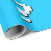 Fragezeichen-Pixel-Kunst-Packpapier - Himmel-Blau Geschenkpapier (Rolleneckpunkt)