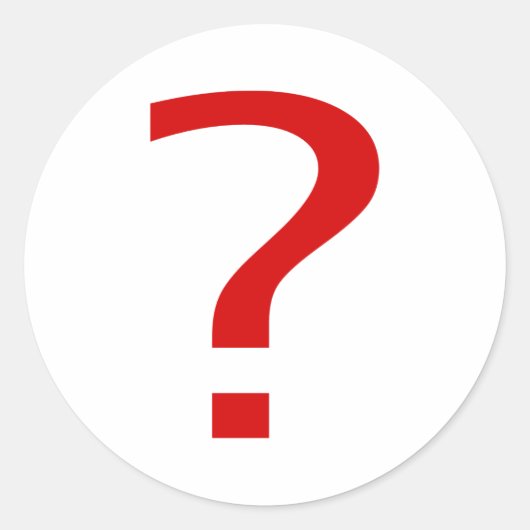Fragezeichen Runder Aufkleber (Vorderseite)