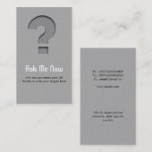 Fragezeichen-Visitenkarte Visitenkarte (Vorne/Hinten)