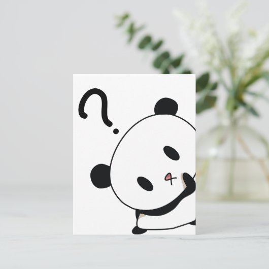 Fragezeit Panda Postkarte (Stehend Vorderseite)