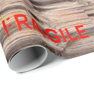 Fragile-Aufdrucke - Zerrissen Geschält - Holzstruk Geschenkpapier