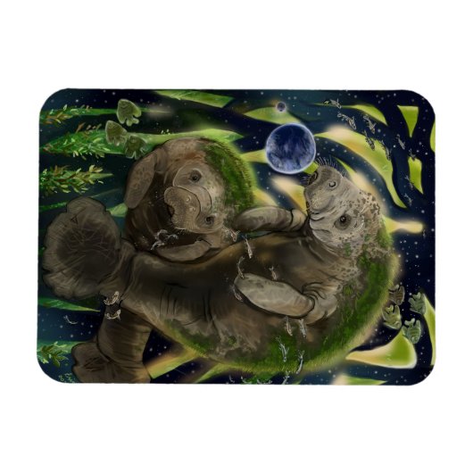 Fragile Balance Manatee Magnet (Horizontal)