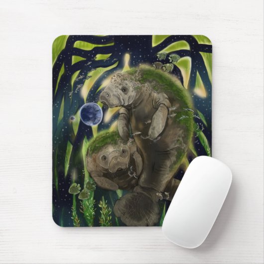 Fragile Balance Manatee Mousepad (Mit Mouse)