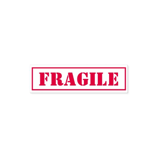 Fragile benutzerdefinierte Gerahmte Textstelle Permastempel (Design)