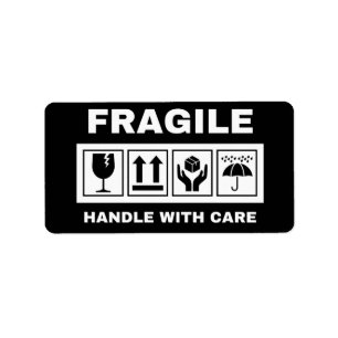 Fragile benutzerdefinierte Handhabung mit Care Lab Adressaufkleber