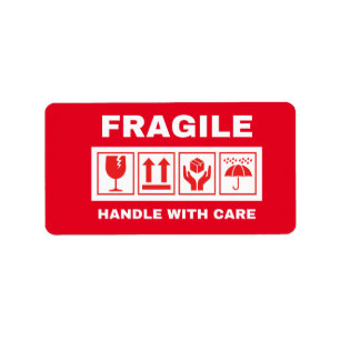 Fragile benutzerdefinierte Handhabung mit Care Lab Adressaufkleber