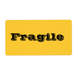 Fragile bewegliche Etiketten in Gelb-Orange
