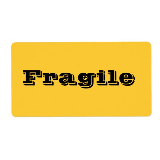 Fragile bewegliche Etiketten in Gelb-Orange (Vorne)
