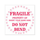 Fragile Biegen Sie nicht die Eigenschaft rund ab Permastempel (Design)