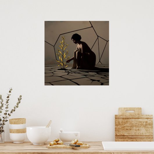 Fragile Bloom - Solarpunk-Nachwuchsposter Poster (Küche)