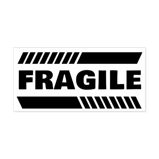 Fragile Briefmarke aus Edelkautschuk Gummistempel (Prägung)