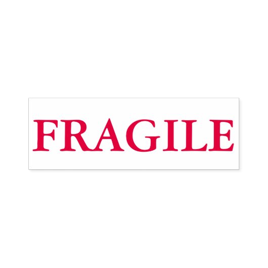 "FRAGILE"-Briefmarke in Rot Permastempel (Design)