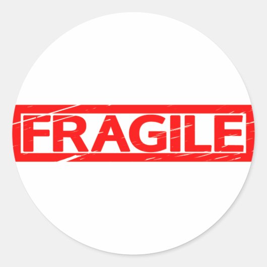fragile Briefmarke Runder Aufkleber (Vorderseite)