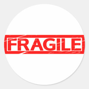 fragile Briefmarke Runder Aufkleber