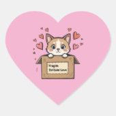 Fragile: Contains Love Herz-Aufkleber (Vorderseite)