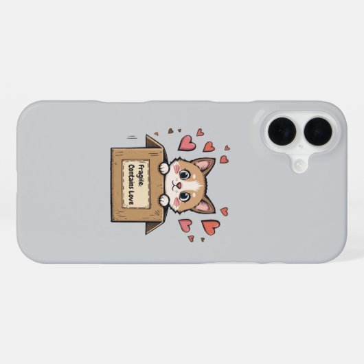 Fragile: Contains Love iPhone Hülle (Rückseite (Horizontal))