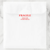 FRAGILE DELICENT INSTRUMENTE - Versandmarke Runder Aufkleber (Tasche)